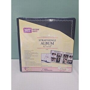 Westrim Crafts, Scrapbooking 12"x12" Strap-Hinge Navy Blue Cloth Album w/ 11 pgs